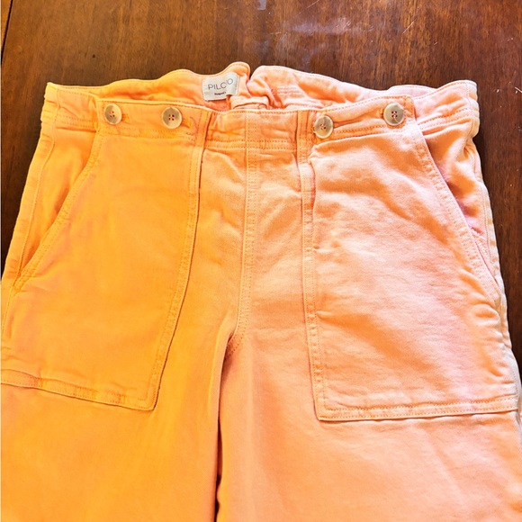 Pilcro Anthropologie woman’s light orange wide leg jeans - Picture 6 of 13